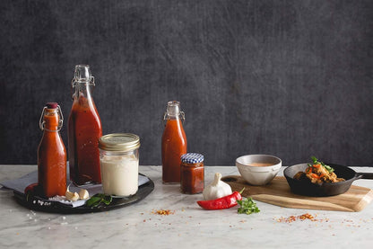 Kilner Branded Traditional Square Airtight Clip Top Preserve Glass Bottles 1 Litre (0025.472)