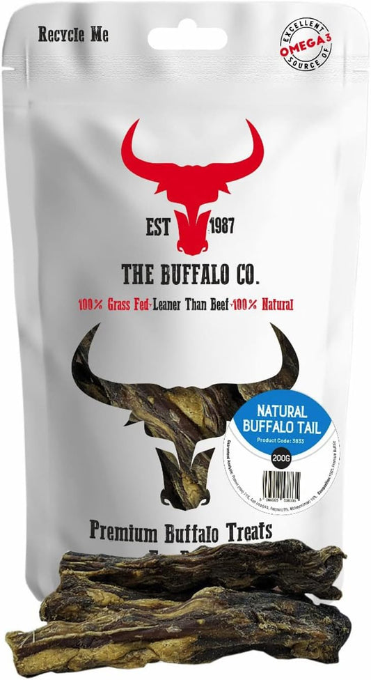 The Buffalo Co. Buffalo Tail for Dogs 200g | 100% Natural Grass-Fed Dog Treats | 1 x 200g