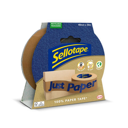 Sellotape Paper Tape 48mm x 50m | 100% Paper Tape