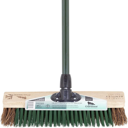 Charles Bentley Charnwood 16" Utility Broom with Scraper for Garden & Outdoor Maintenance Premium Brushware