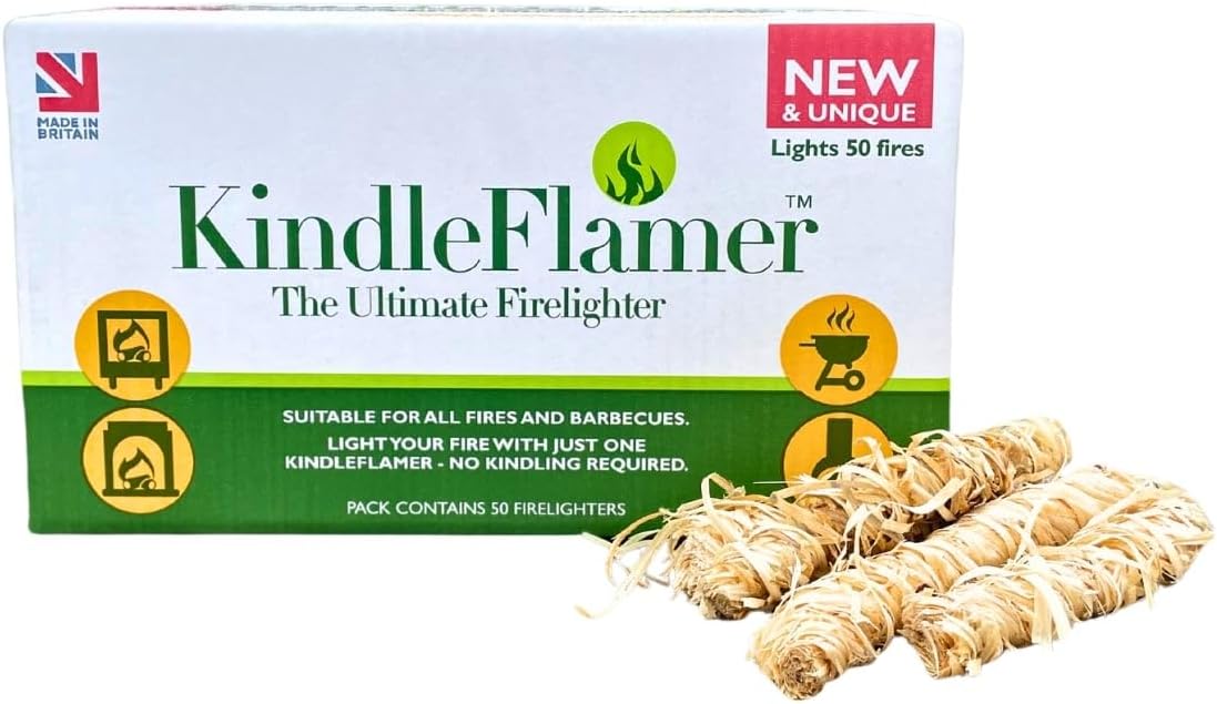 Kindle Flamers | Natural Firelighters for Fires & BBQ's | 1 x 50 Pack