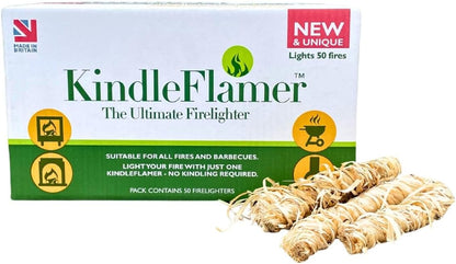 Kindle Flamers | Natural Firelighters for Fires & BBQ's | 1 x 50 Pack
