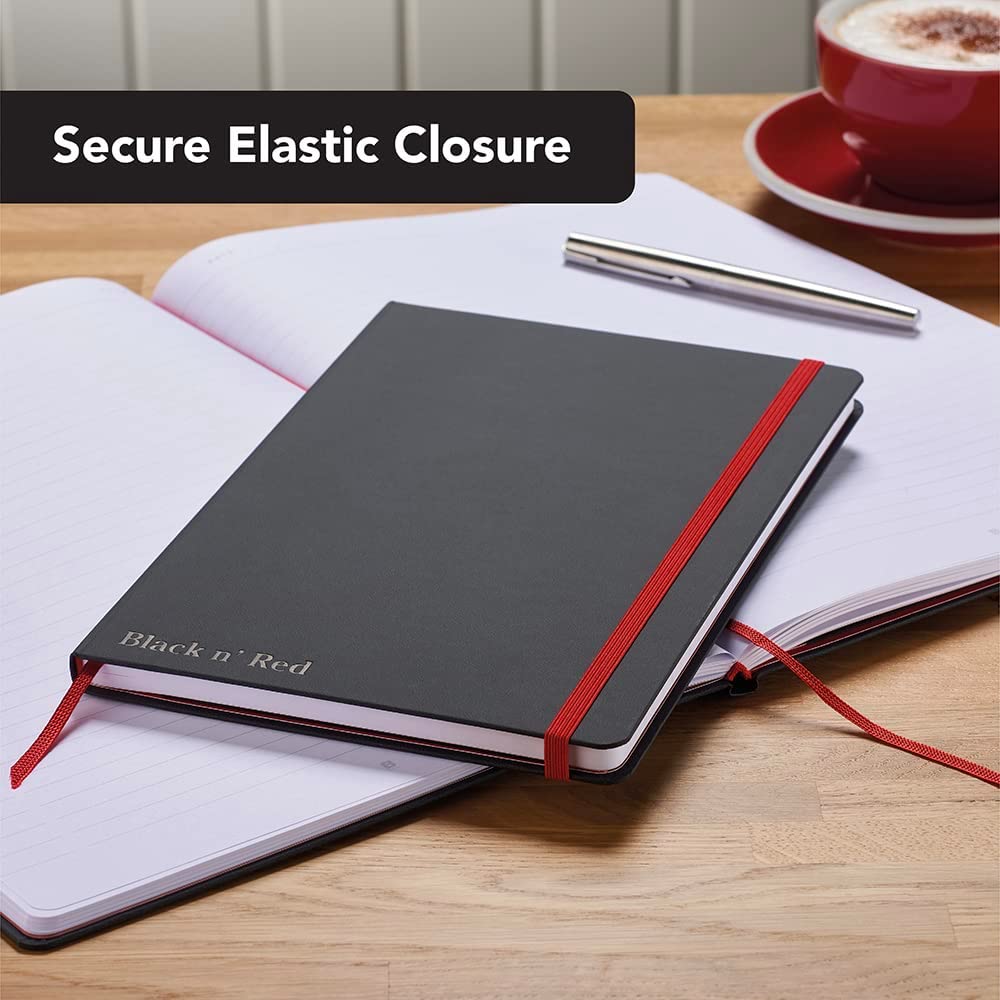 Black By Black n Red Casebound Notebook 90gsm Ruled and Numbered 144pp A5 Ref 400033673 - UK BUSINESS SUPPLIES