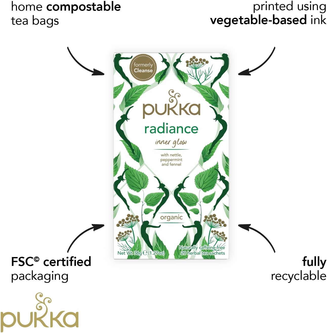 Pukka Tea Radiance Organic Individually Wrapped Enveloped Tea 20's