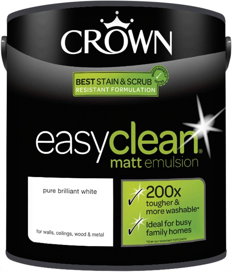 Crown Easyclean Matt Emulsion 2.5L Pure Brilliant White