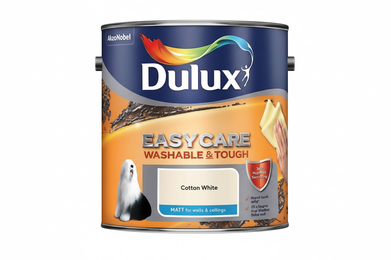 Dulux Matt Emulsion Paint For Walls And Ceilings - White Cotton 2. 5 Litres