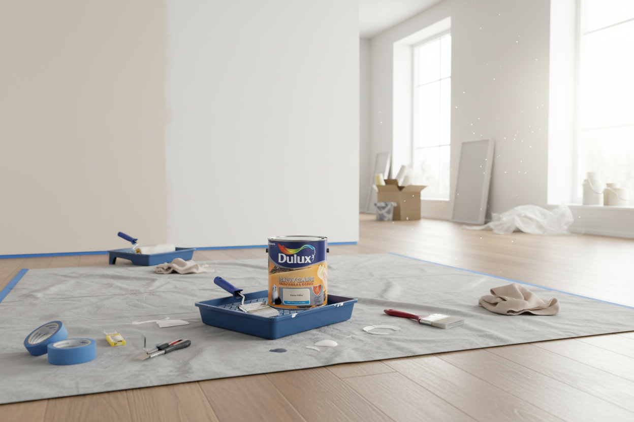Dulux Matt Emulsion Paint For Walls And Ceilings - White Cotton 2. 5 Litres
