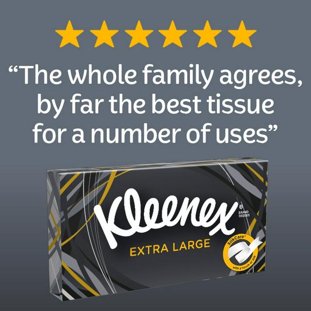 Kleenex Extra Large Single White Handkerchief Tissues Paper 90 x 2 ply Pack Extra Large Box