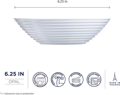 Luminarc Harena Multi-Purpose White Strengthened Glass Bowl 16cm | 4 Pack Bundle