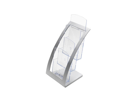 Deflecto Literature Holder 3 Tier DL Portrait Silver - 693645