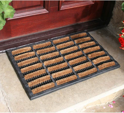Fixtures Terrington Style Door Mat Heavy Duty Rubber Tuff | 40 x 60 cm | 2 Pack