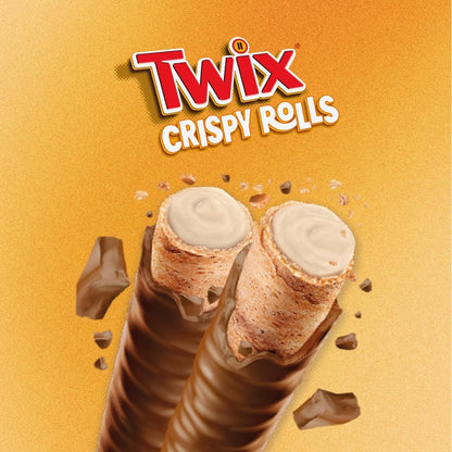 Twix Crispy Rolls, Milk Chocolate, Caramel & Biscuit Snack bar Single Pack 22.5g (24 Bars)