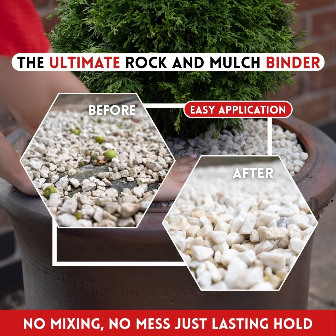 Rock Glue Pro – Heavy-Duty Water-Based Gravel Mulch Binder | For Driveways, Garden Paths | 1 x 5L