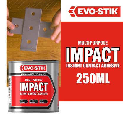 Evo-Stik Impact Adhesive, Multipurpose, High-Strength Adhesive, 250ml Tin.