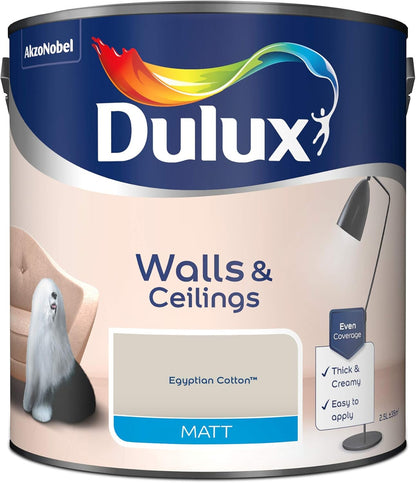 Dulux Walls & Ceilings Matt Emulsion Paint - Egyptian Cotton - 2.5L