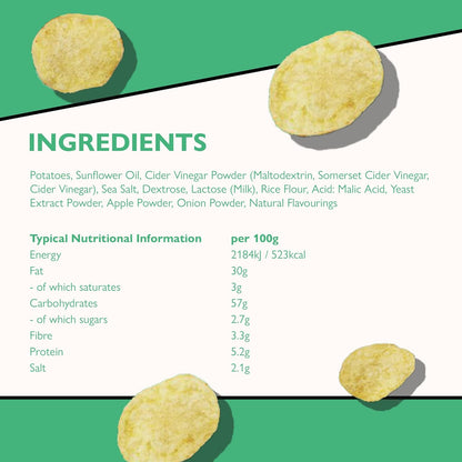 Pipers Gluten-Free Cider Vinegar & Sea Salt Crisps Multi-Pack | 24 x 40g.