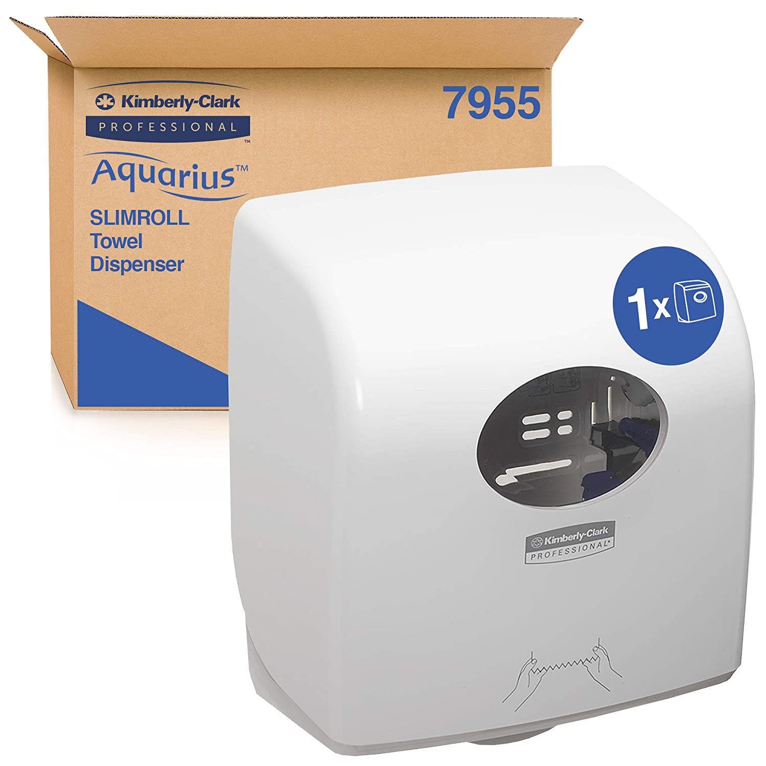 Aquarius Hand Towel Dispenser Slimroll 7955 Plastic Lockable White - UK BUSINESS SUPPLIES