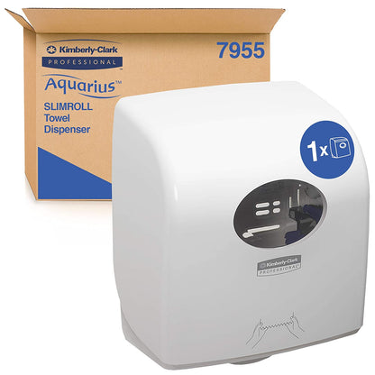 Aquarius Hand Towel Dispenser Slimroll 7955 Plastic Lockable White - UK BUSINESS SUPPLIES