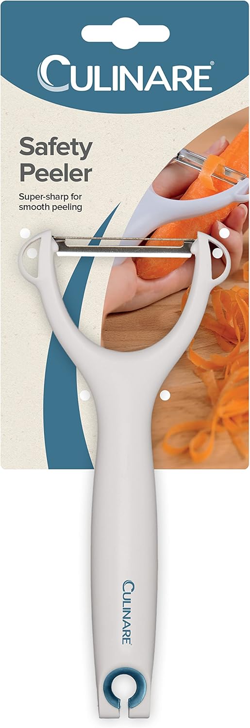 Culinare C30001 Safety Peeler | Plastic and Stainless Steel Manual Vegetable Peeler