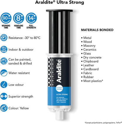 Araldite Standard 2-Part Epoxy Syringe Ultra Strong, Multipurpose & Solvent-Free Adhesive 24Ml (Copy)