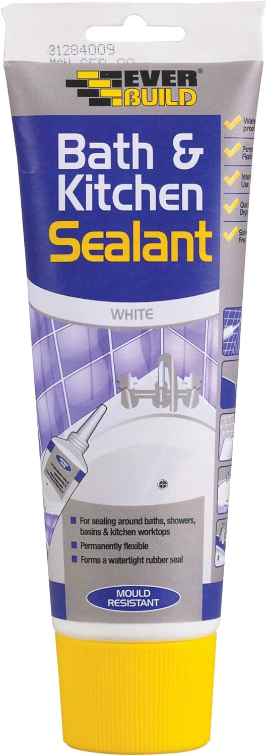 Everbuild Bath And Kitchen Acrylic Sealant | Anti Mould Formulation | White | 200ml.