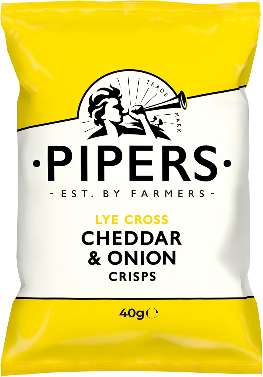 Pipers Gluten-Free Lye Cross Cheddar & Onion 24 x 40g Crisps