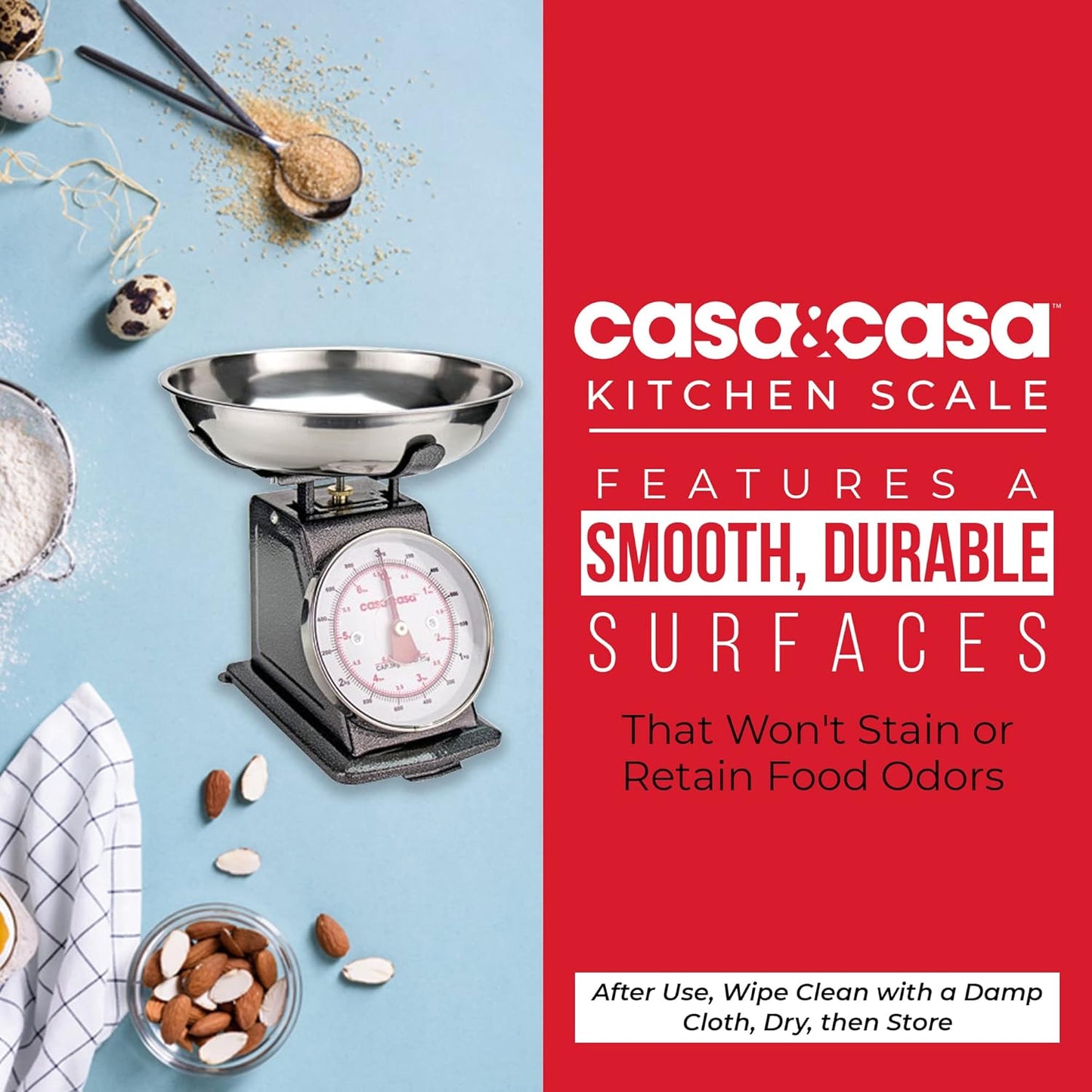 Mechanical Kitchen Scales, Professional Food Weighing Scale Dual Display