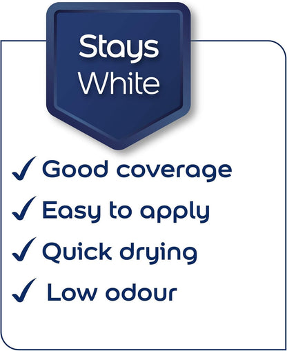 Dulux Silk Emulsion Paint For Walls And Ceilings - Pure Brilliant White 2.5 Litres