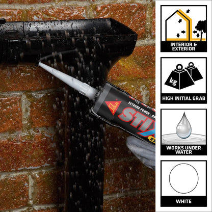 Sika Everbuild Stixall | Extreme Power Sealant And Adhesive | Waterproof | White | 290ml