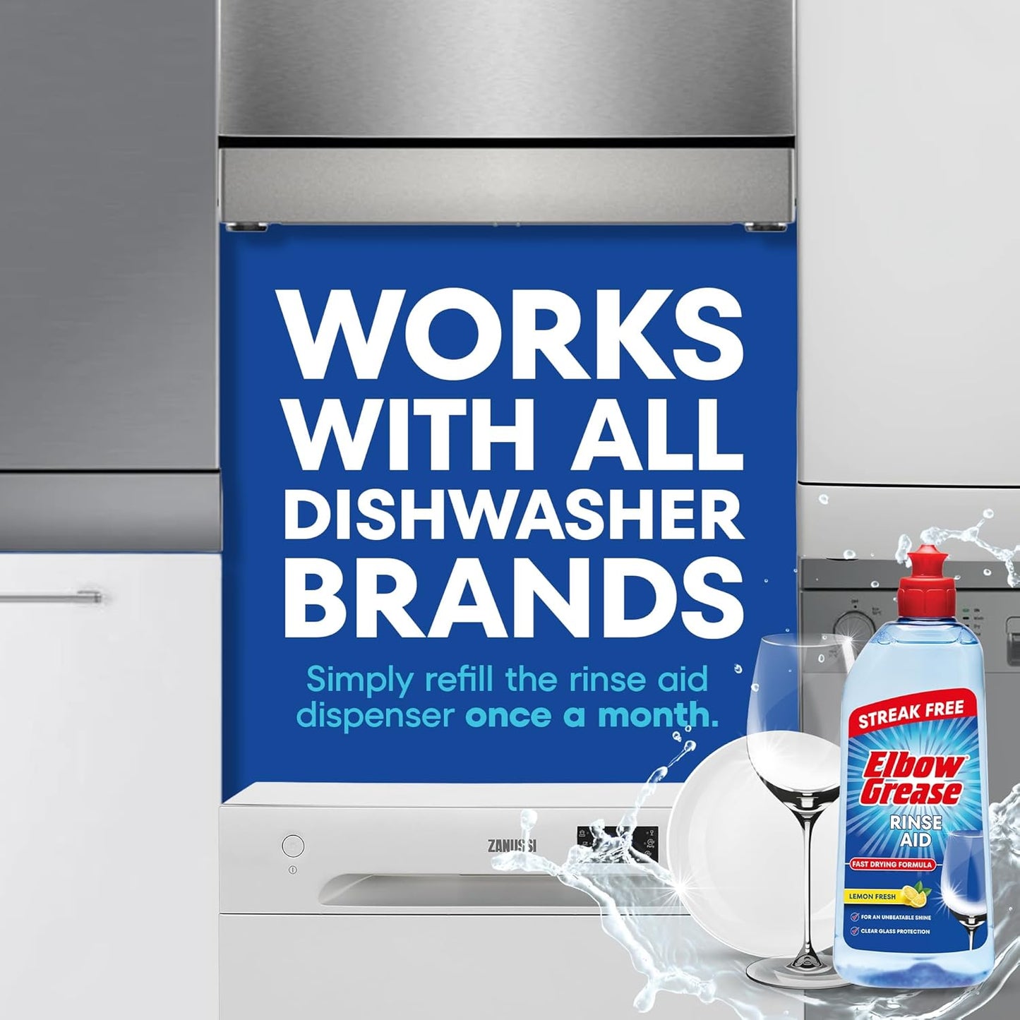 Elbow Grease Rinse Aid | Streak Free Fast Drying Formula | 1 x 500ml