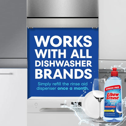Elbow Grease Rinse Aid | Streak Free Fast Drying Formula | 1 x 500ml