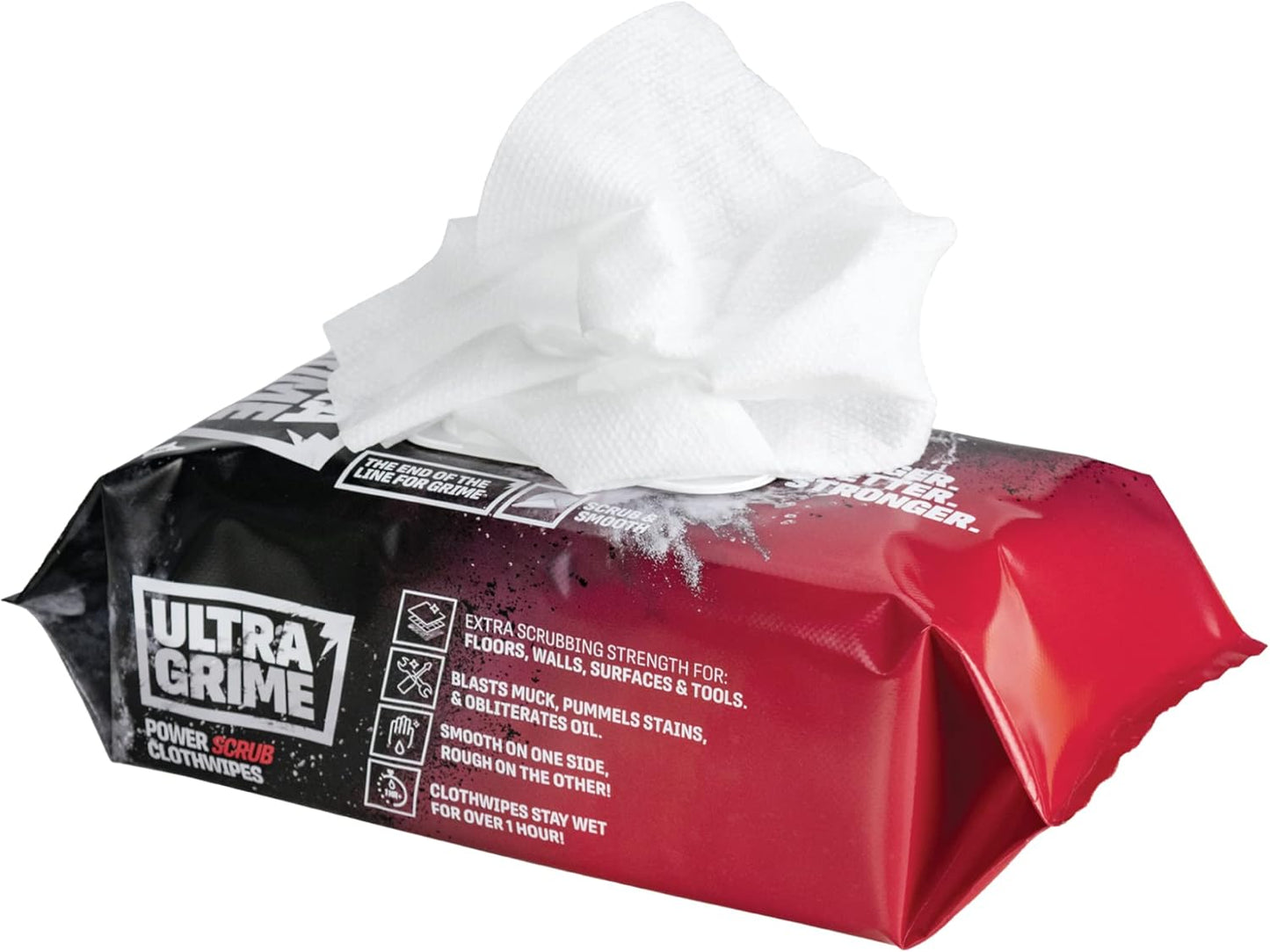 UltraGrime PRO Power Scrub Cleaning Wet Wipes - Big Size - 80 Wipes