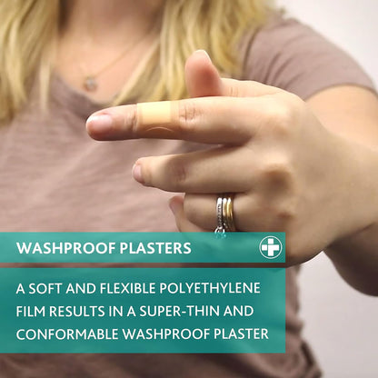Click Medical Assorted Waterproof latex Free Fabric Plasters (Pack of 120)