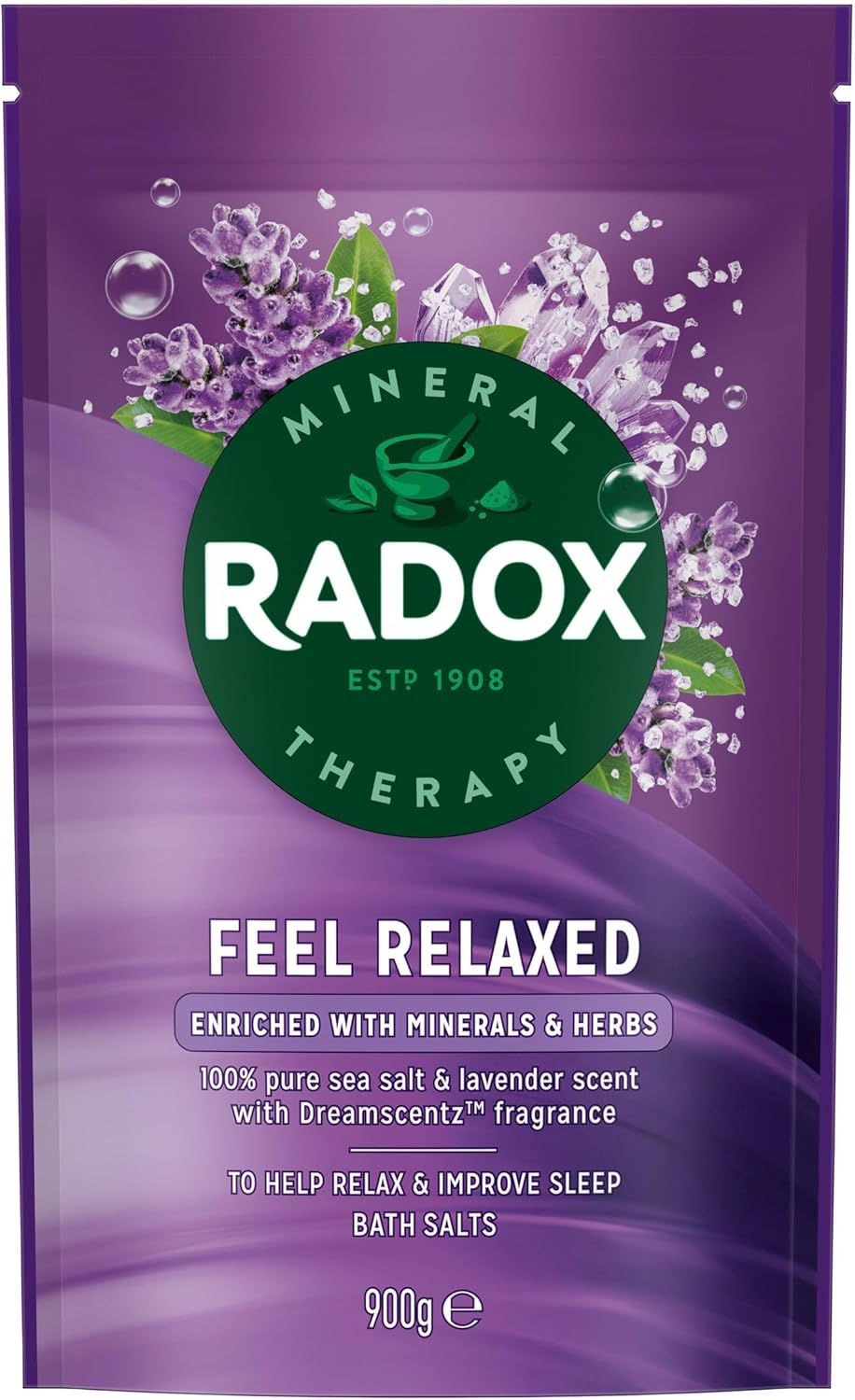 Radox Bath Crystals | Lavender Feel Relaxed | 1 x 900g Bag