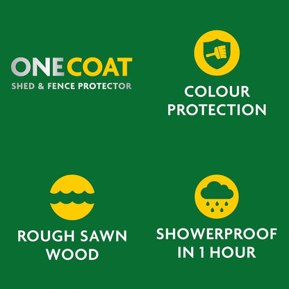 Ronseal One Coat Shed and Fence Protector Black Oak 5 litres