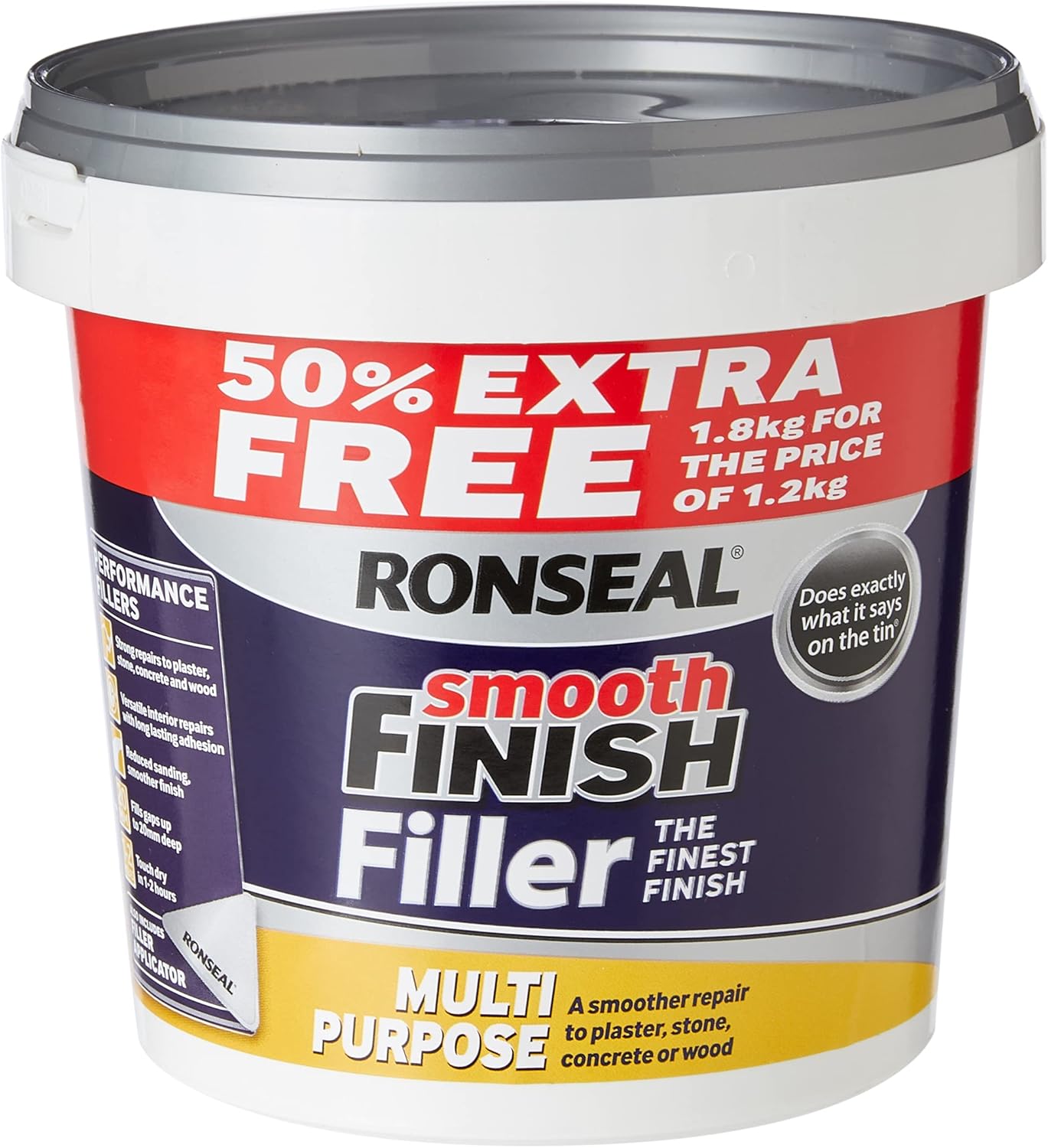 Ronseal Multi-Purpose Smooth Finish Wall Filler | White | 1.8kg