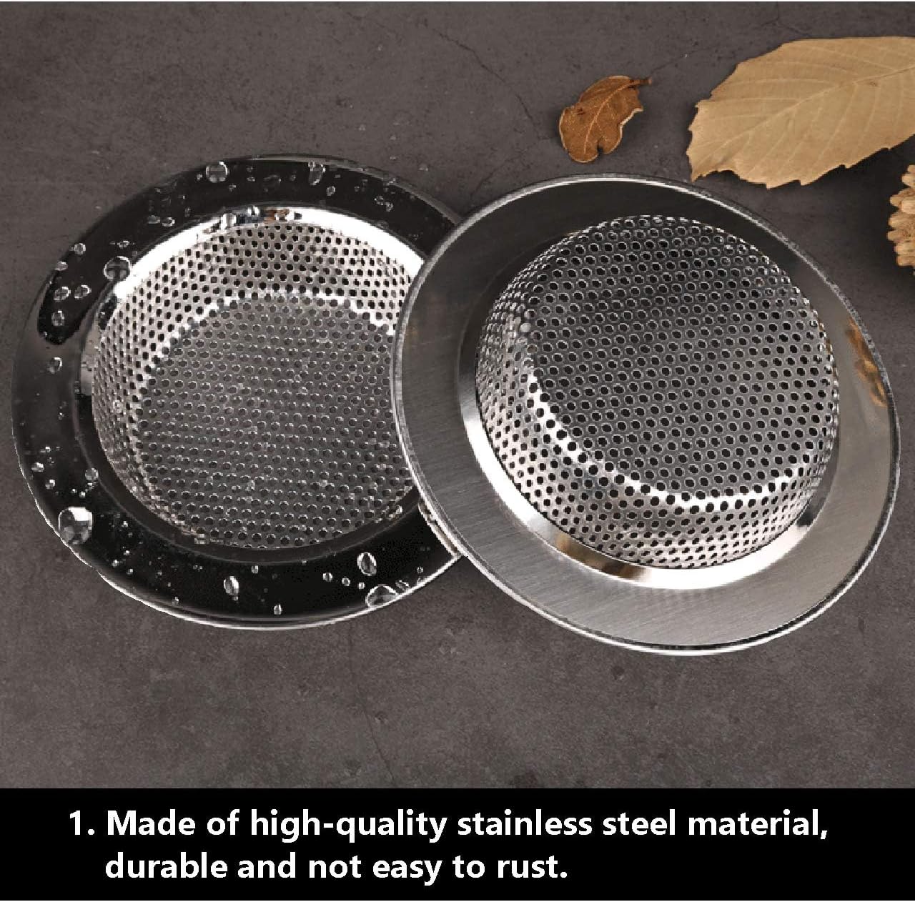 Tala Stainless Steel Kitchen Sink Strainer, Standard Sink Drain Protector Hair Catcher