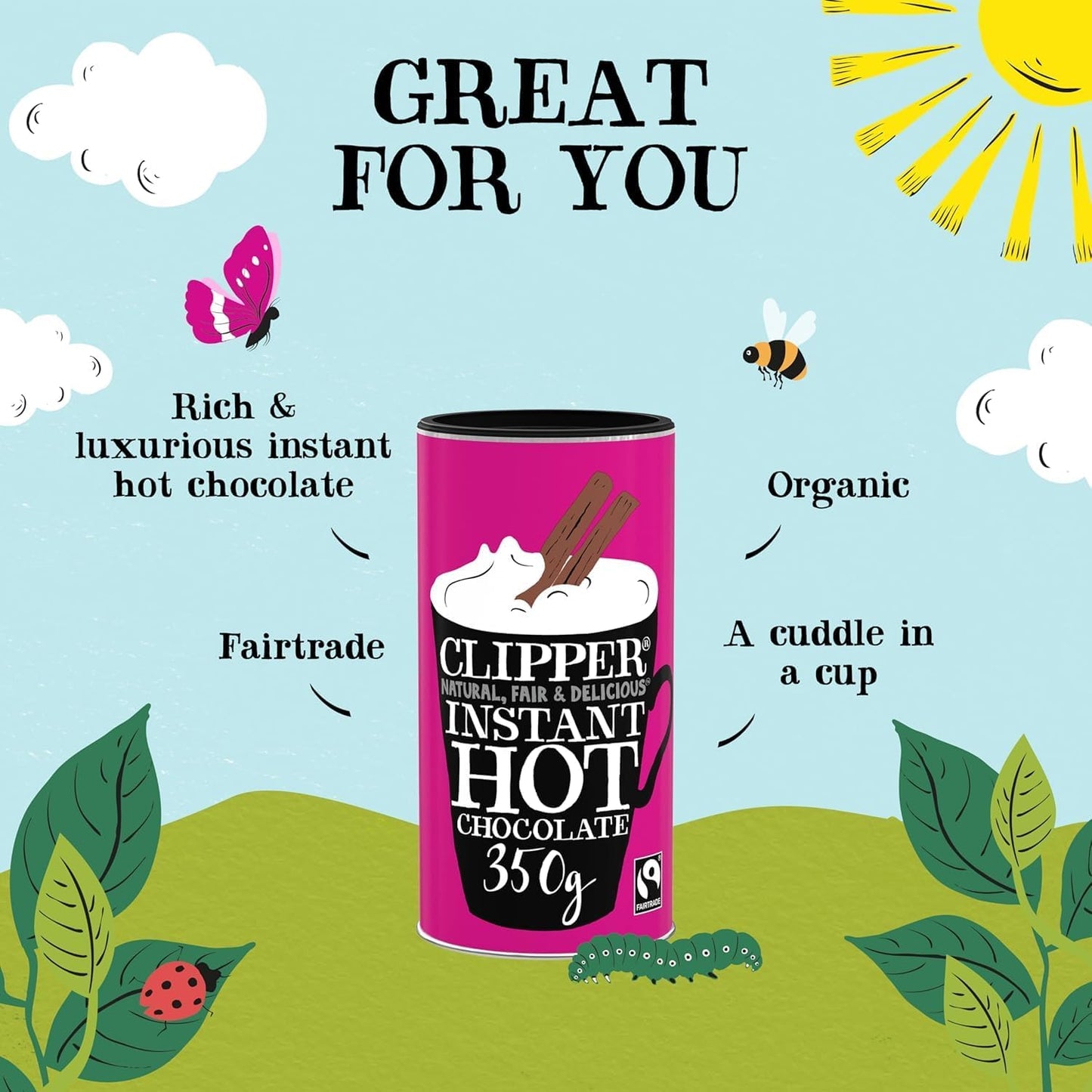 Clipper Fairtrade Hot Chocolate Jar 350g