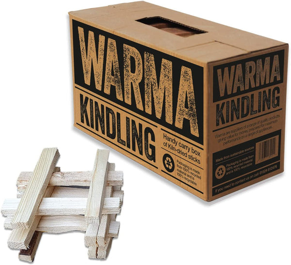 Warma Premium Kindling Sticks Kiln Dried Wood Box Recycled Packaging 3.5kg