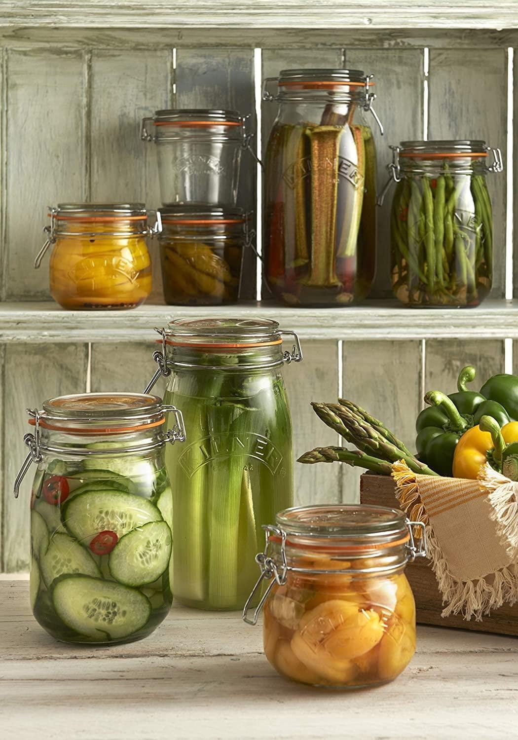 Kilner LARGE Branded 3 Litre Square Glass Clip Top Preservation Storage Jar (0025.494)