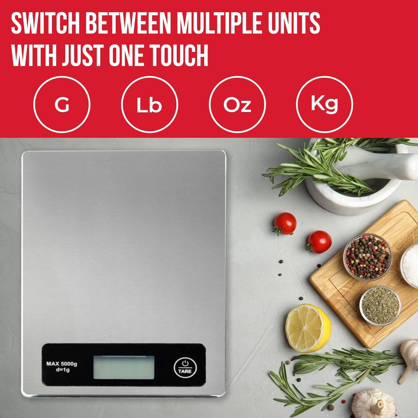 Casa & Casa Digital Kitchen Scales | Precise Graduation to 1g | Stainless Steel.