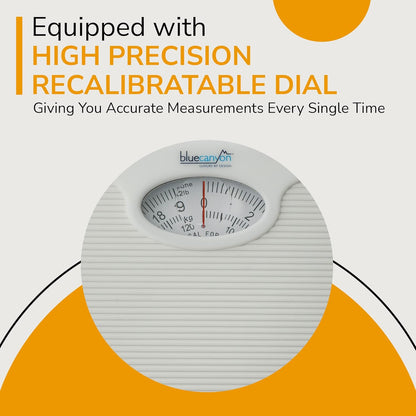 Blue Canyon Mechanical Sz Series Bathroom Scales 125Kg Max Capacity White