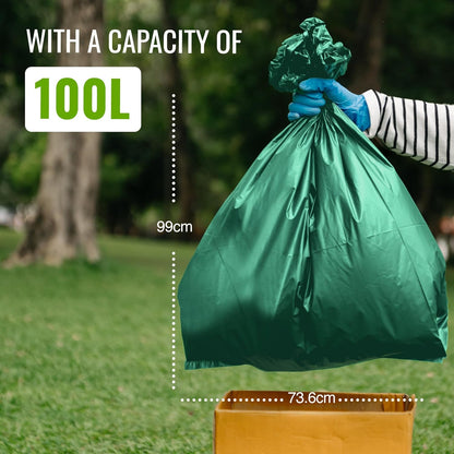 Ecobag 10 - Pack Extra Strong Heavy Duty Garden Sacks, 100L Recyclable Refuse Bags