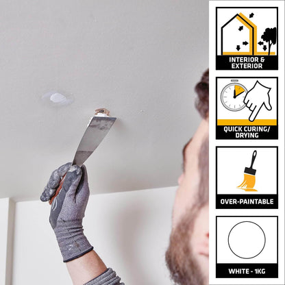 Everbuild All Purpose Ready Mixed Filler | Interior And Exterior Use | White | 3 x 1Kg Tub Bundle