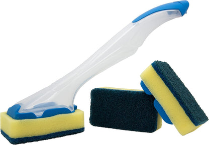 Spontex Dishmop General Purpose Refills, Pack Of 3,Yellow Spongegreen Scourer