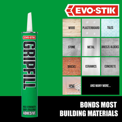 EVO-STIK GRIPFILL Gap Filling Adhesive | Bonds almost any surface | Buff 350ml