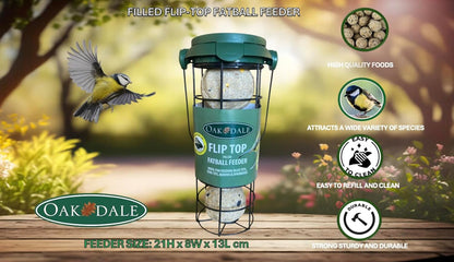 Oakdale Flip Top Premium Filled Fatball Garden Wildbird Birdfeeder