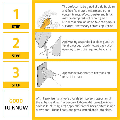 Everbuild Instant Nails Adhesive Cartridge | White | 290ml Cartridge