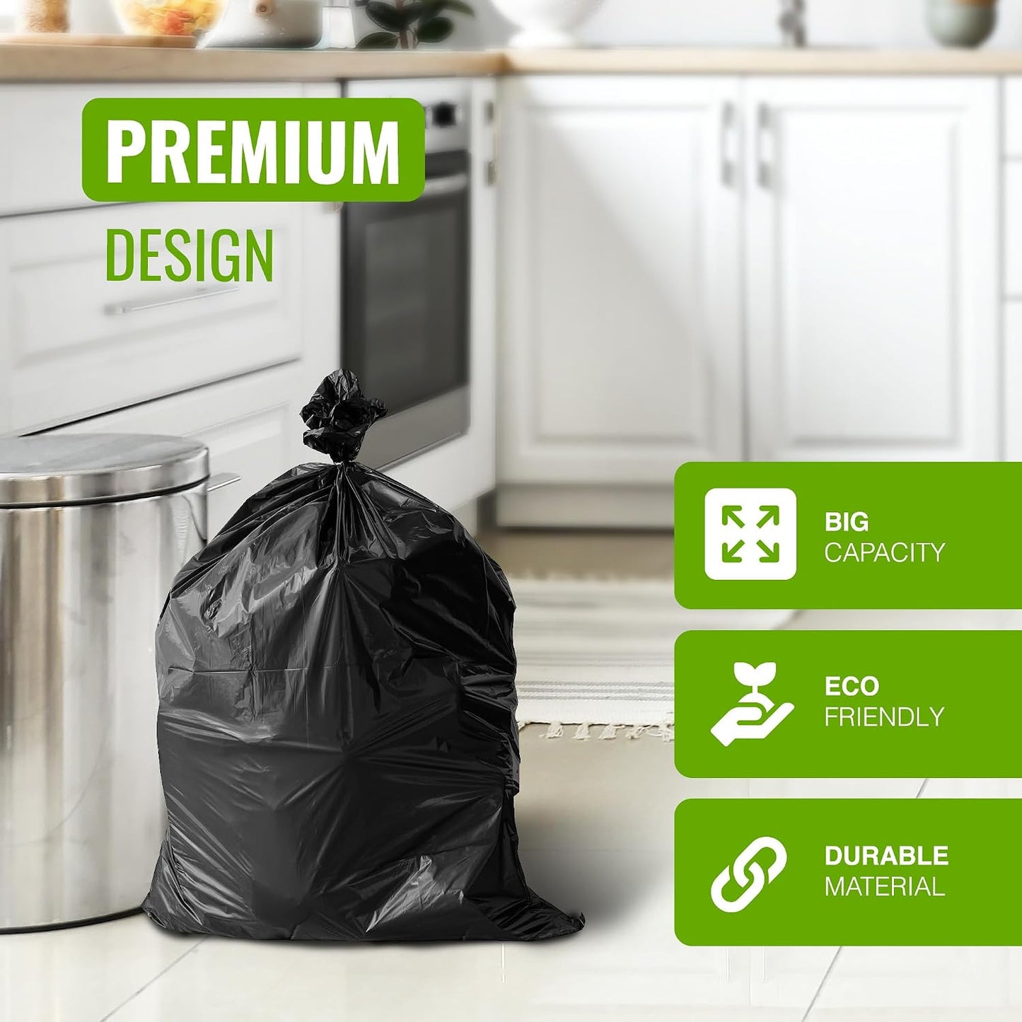 Ecobag Black Rubble Bags | 30L Capacity | Strong 80 Microns | 1 x 20 Pack
