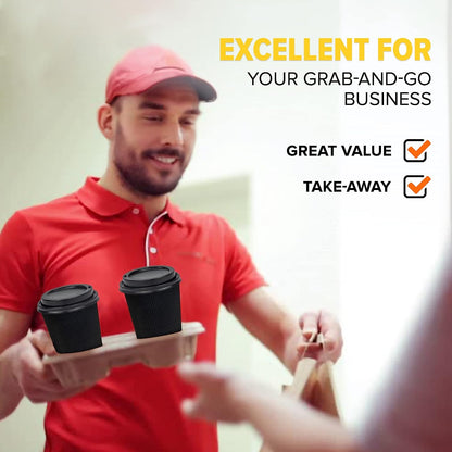 Belgravia 16oz Triple Walled Paper Black Ripple Cups